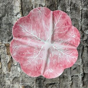 Elegant Pink Leaf Design Dinnerware Plate